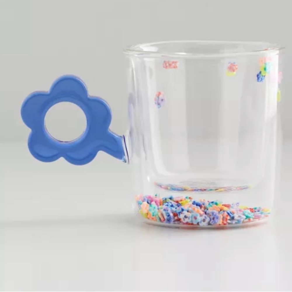 Urban outfitters Confetti Flower Juice Glass, NEW!
